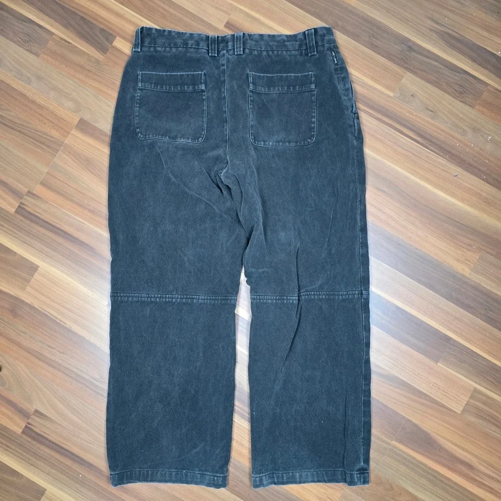 Armani Exchange AX Men's‎ Size 36 Corduroy Pants Charcoal Dark Gray Wide Leg